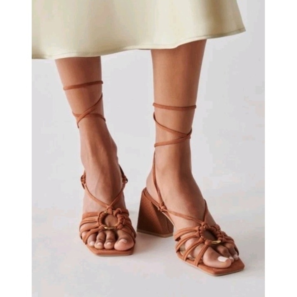 Dolce Vita KASH SANDAL Block Heel CEDAR Brown Women 6.5 Gladiator Strap